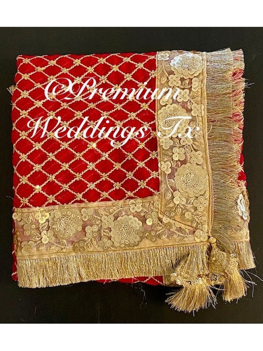 red nikkah dupatta, red dupatta, dulhan dupatta, dupatta, nikkah dupatta