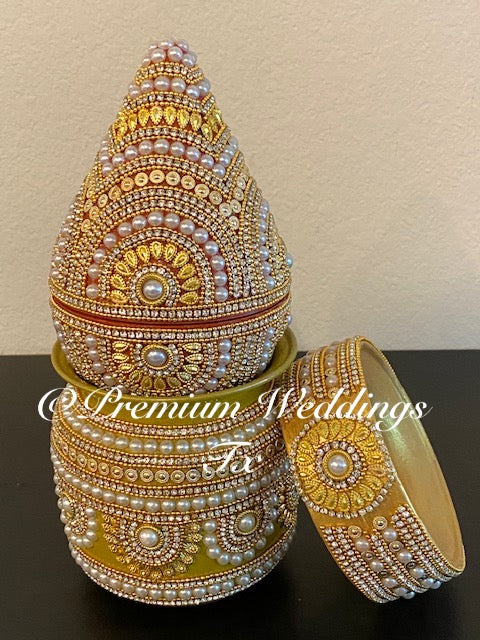 Antique Gold Kalash With Coconut