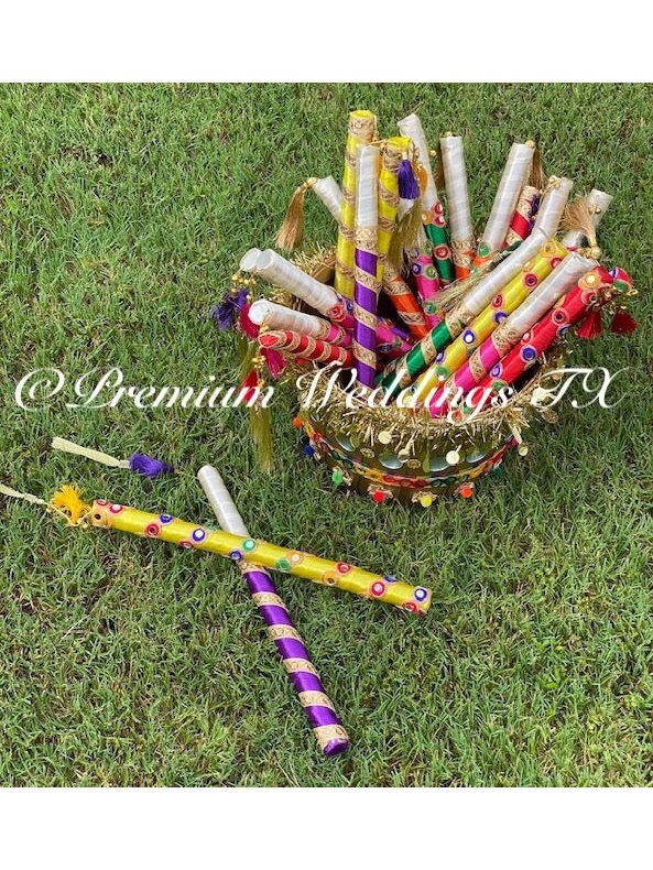 Tassel Handmade Assorted Dandiya - 12Ct