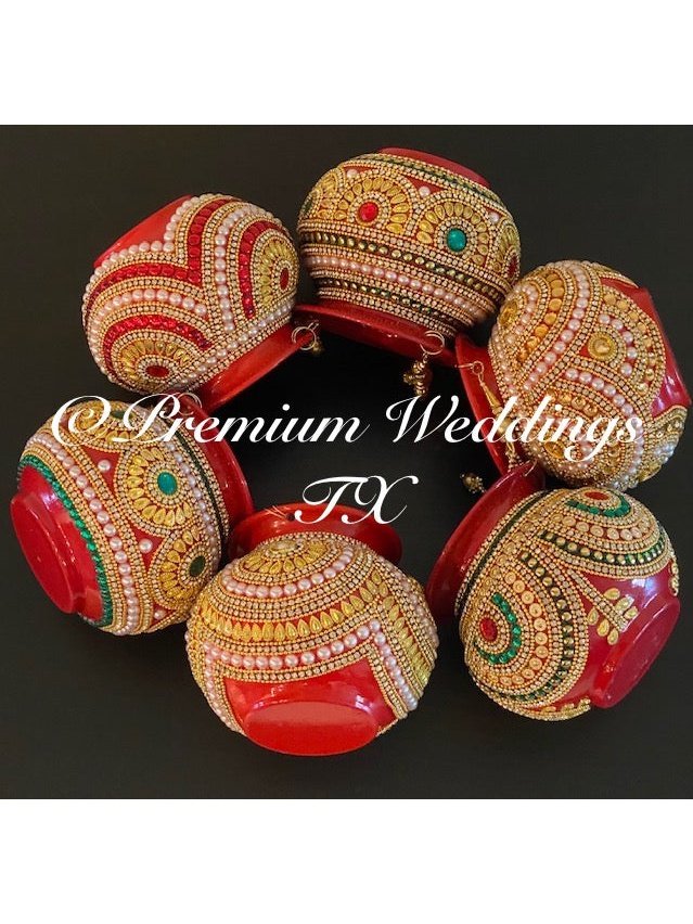Small Kalash Matki - 1Ct - Red - Premium Weddings TX