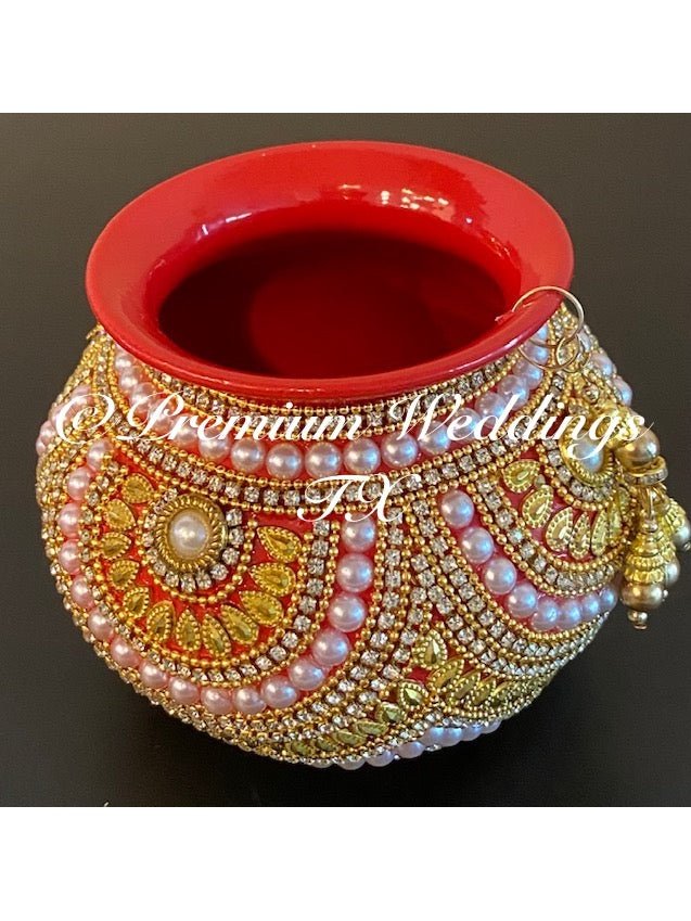 Small Kalash Matki - 1Ct - Red - Premium Weddings TX