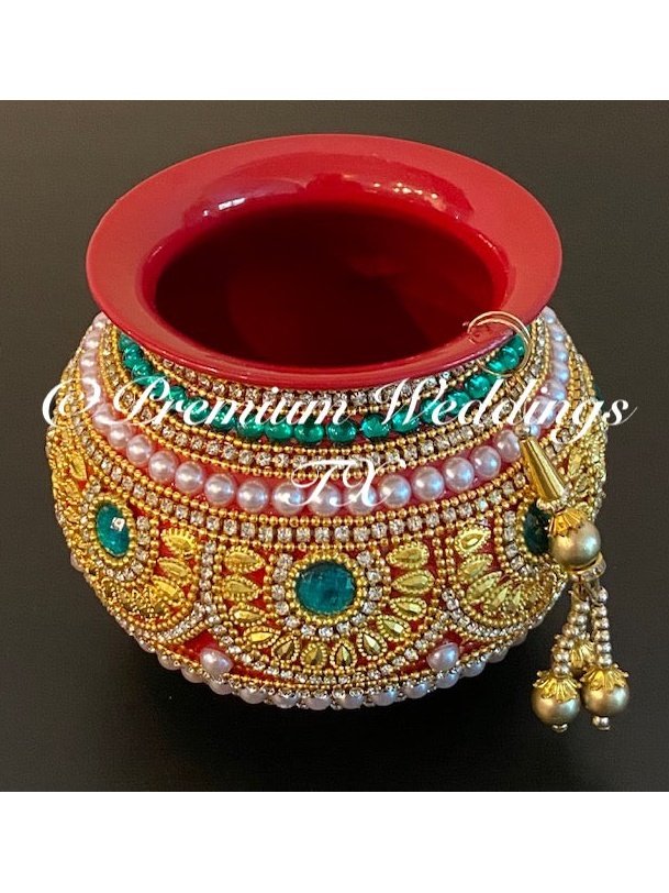 Small Kalash Matki - 1Ct - Red - Premium Weddings TX