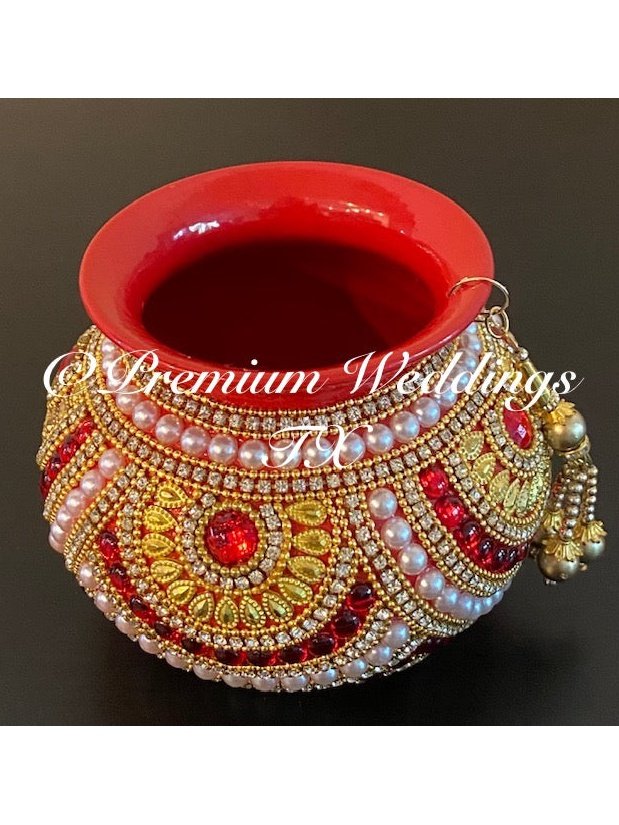 Small Kalash Matki - 1Ct - Red - Premium Weddings TX