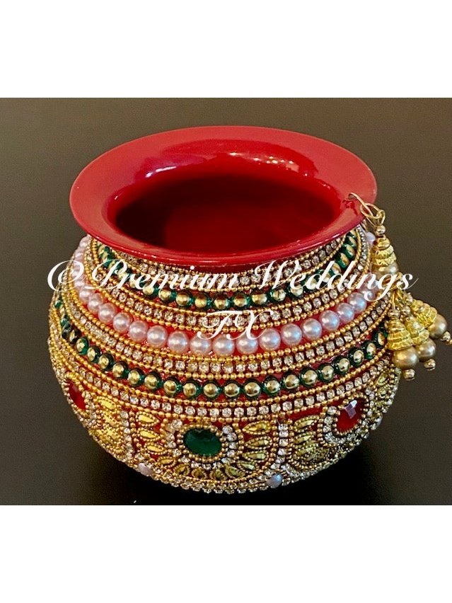 Small Kalash Matki - 1Ct - Red - Premium Weddings TX
