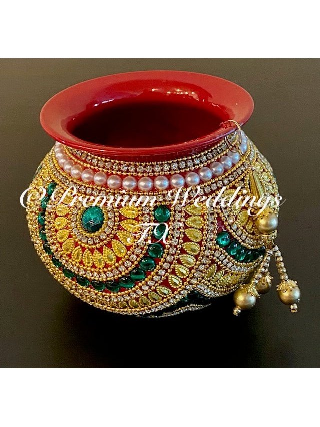Small Kalash Matki - 1Ct - Red - Premium Weddings TX