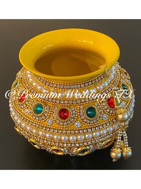 Small Kalash Matki - 1Ct - Yellow - Premium Weddings TX