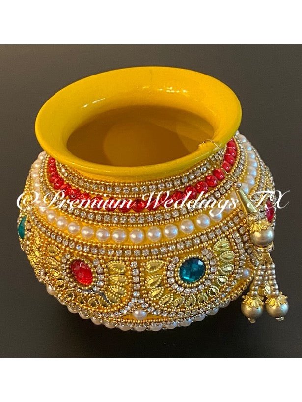 Small Kalash Matki - 1Ct - Yellow - Premium Weddings TX