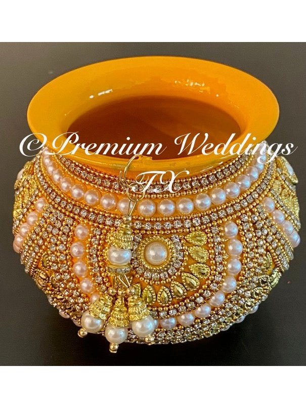 Small Kalash Matki - 1Ct - Yellow - Premium Weddings TX