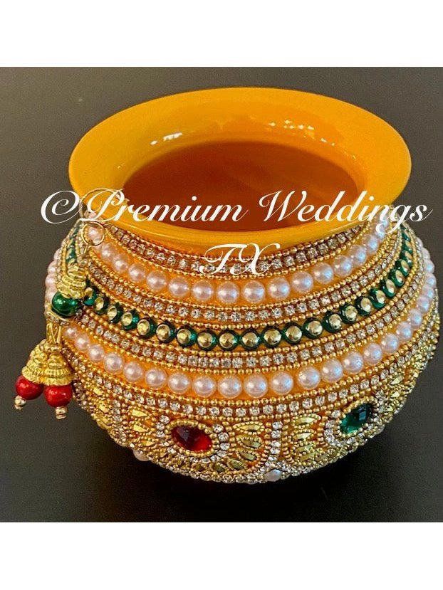 Small Kalash Matki - 1Ct - Yellow - Premium Weddings TX