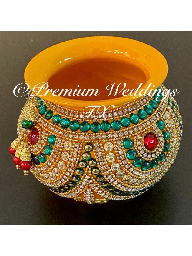Small Kalash Matki - 1Ct - Yellow - Premium Weddings TX
