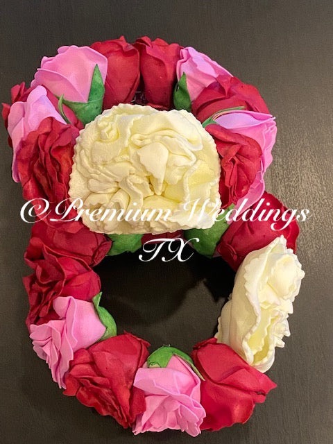 Red & Pink Rose Buds Gajra Set - Premium Weddings TX