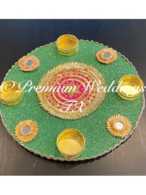 12" Bulk Mehndi Plates - Assorted Colors