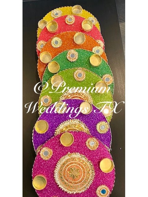 10" Bulk Mehndi Plates - Assorted Colors