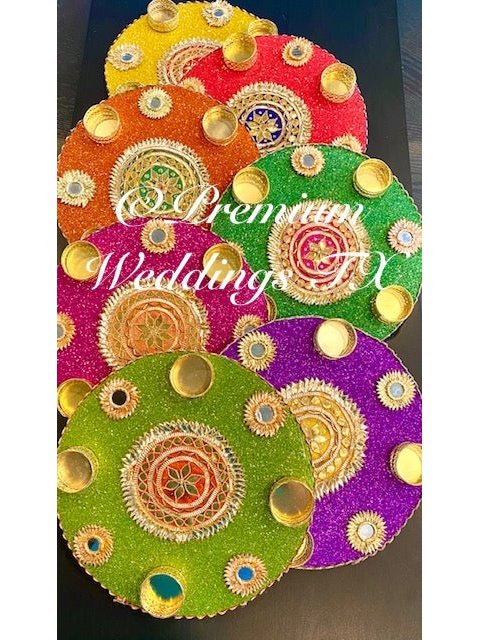 10" Bulk Mehndi Plates - Assorted Colors