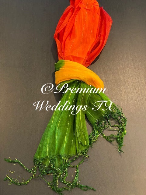 Men's Dupatta - Yellow/Red/Green - Premium Weddings TX