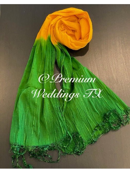 Men's Dupatta - Yellow/Green - Premium Weddings TX