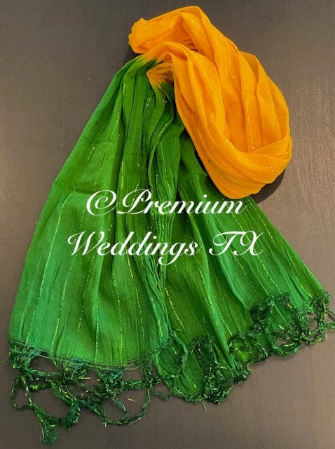 Men's Dupatta - Yellow/Green - Premium Weddings TX