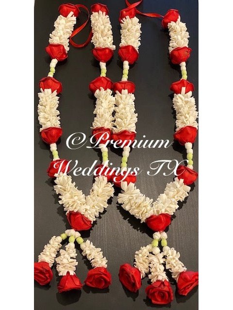 Red Rose Artificial Handmade Garland - Set of 2 - Premium Weddings TX