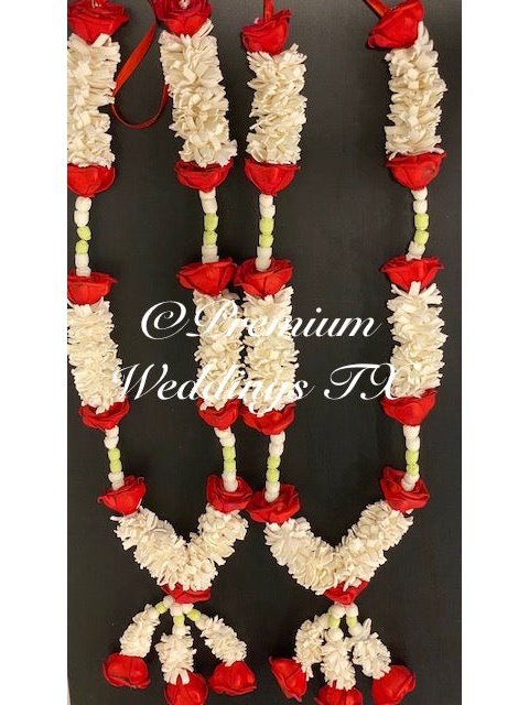 Red Rose Artificial Handmade Garland - Set of 2 - Premium Weddings TX