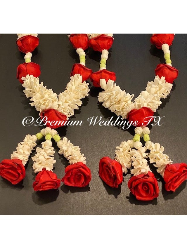 Red Rose Artificial Handmade Garland - Set of 2 - Premium Weddings TX