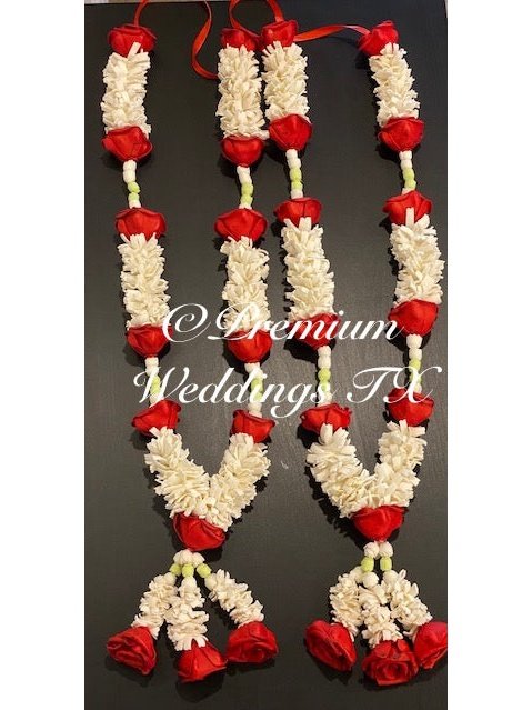 Red Rose Artificial Handmade Garland - Set of 2 - Premium Weddings TX