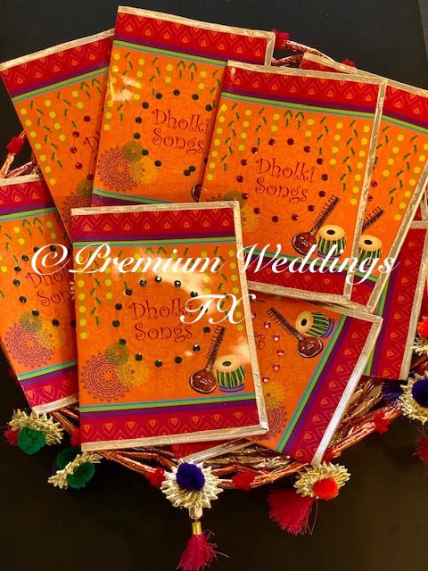 Dholki Song Book - 1 Book - Premium Weddings TX