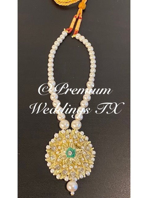 Green Flower Gotta Pearl Set - Premium Weddings TX