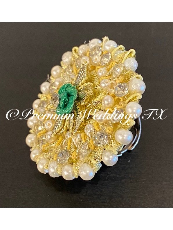 Green Flower Gotta Pearl Set - Premium Weddings TX