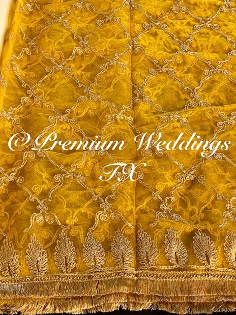 Yellow Haldi/Mayoon Dupatta - Premium Weddings TX