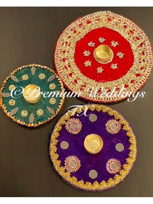 Mehndi Plates - Set of 3 - Premium Weddings TX