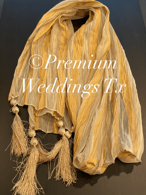 Men's Dupatta - Pastel Gold - Premium Weddings TX