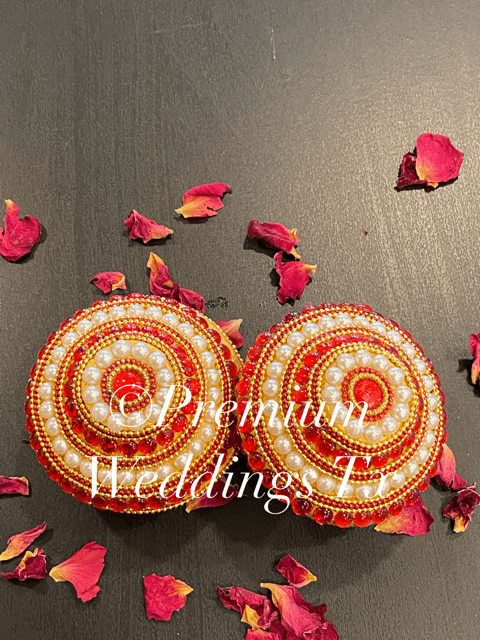 Red & Pearl Sapatia - 2Ct - Premium Weddings TX