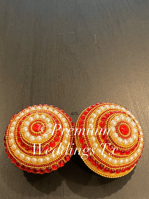 Red & Pearl Sapatia - 2Ct - Premium Weddings TX