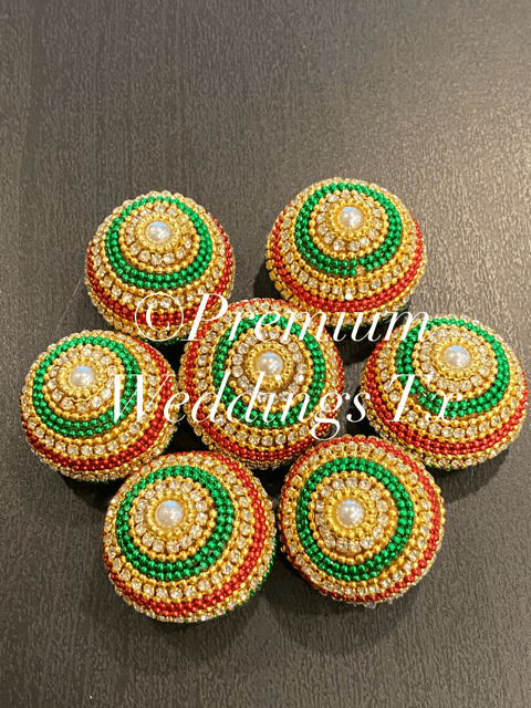 Decorative Red & Green Beaded Embellished Supari, Gotta Parch Supari, Supari for Puja, Wedding Supari, hindu wedding, indian wedding, puja, supari, pakistani wedding, mayoon, haldi, pithi