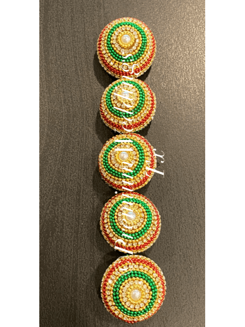 Decorative Red & Green Beaded Embellished Supari, Gotta Parch Supari, Supari for Puja, Wedding Supari, hindu wedding, indian wedding, puja, supari, pakistani wedding, mayoon, haldi, pithi