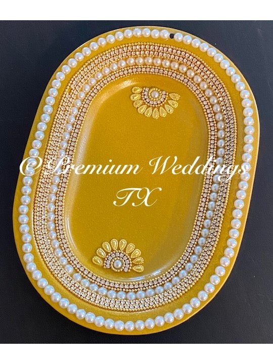 Gold & Pearl Embellished Mukhwas Set - Premium Weddings TX