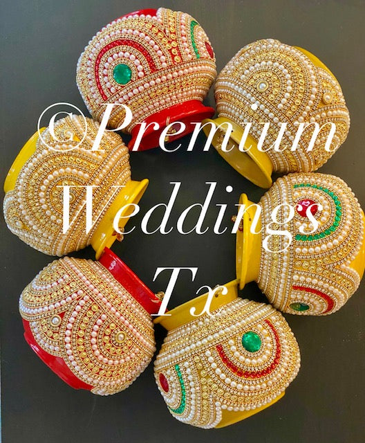 Medium Kalaash / Matki - Assorted Color & Design - Premium Weddings TX