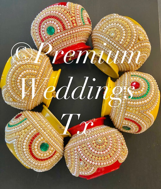 Medium Kalaash / Matki - Assorted Color & Design - Premium Weddings TX