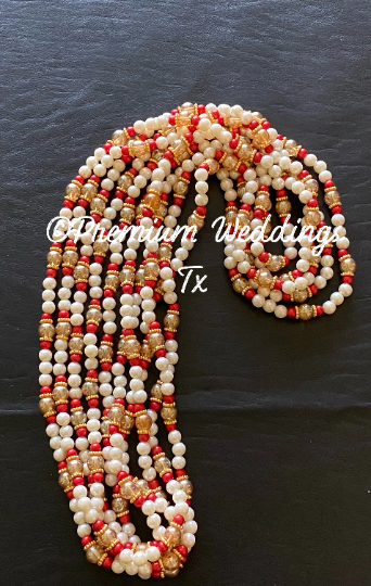 Red Bead Mini Haar - Premium Weddings TX