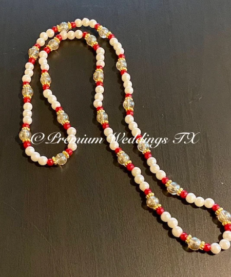 Red Bead Mini Haar - Premium Weddings TX