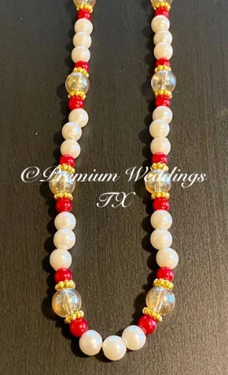 Red Bead Mini Haar - Premium Weddings TX