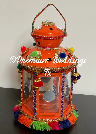 Handmade Embellished Orange Lanterns, Lanterns, Centerpieces, Decorations, Shaadi Decor, Wedding Decor, Handmade Lanterns, Handmade Shaadi Decor, Handmade Pithi Decor, Handmade Mayoon Decor, Dholki Decor, Sangeet decor, Haldi decor