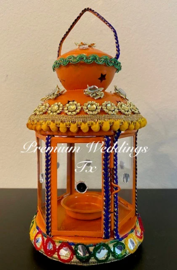 Handmade Embellished Orange Lanterns, Lanterns, Centerpieces, Decorations, Shaadi Decor, Wedding Decor, Handmade Lanterns, Handmade Shaadi Decor, Handmade Pithi Decor, Handmade Mayoon Decor, Dholki Decor, Sangeet decor, Haldi decor