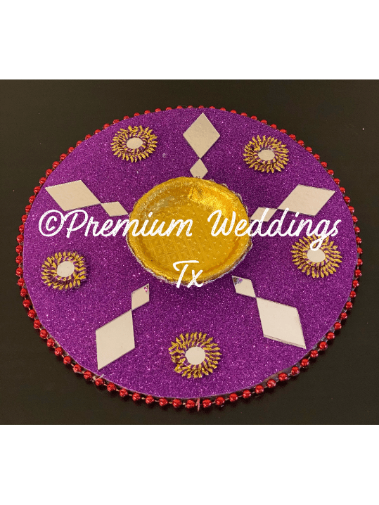 Purple Mehndi Plates