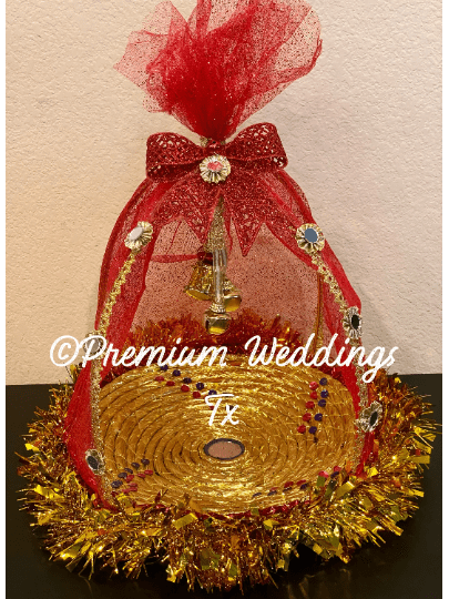 Red Bow Large Chabba Tokra - Premium Weddings TX