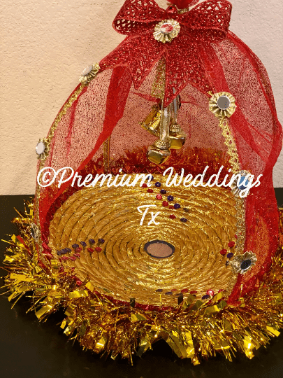 Red Bow Large Chabba Tokra - Premium Weddings TX