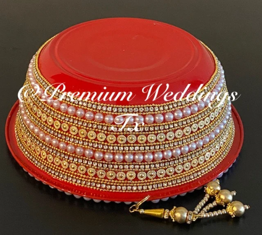 Handmade Red Decorative Bowls, red bowls, red decorative bowls, Shaadi Decor, shaadi, puja accessories, pithi, mehndi decor, Mehndi Bowls, Haldi Bowls, Haldi Accessories, Haldi, Dholki Decor, Decorative Bowls