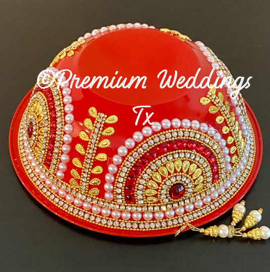 Handmade Decorative Bowls - Red Assorted Designs - Premium Weddings TX