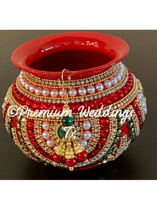 Small Kalash Matki - 1Ct - Red - Premium Weddings TX