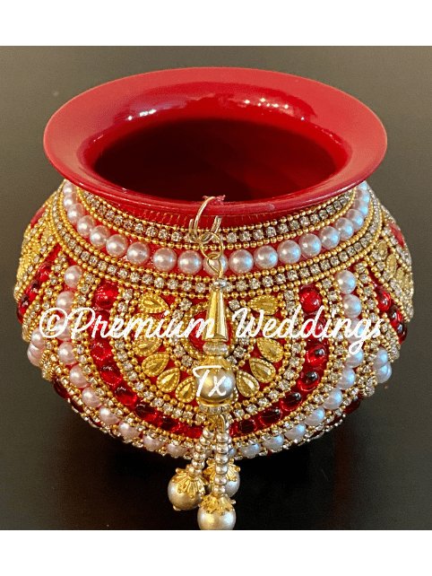 Small Kalash Matki - 1Ct - Red - Premium Weddings TX